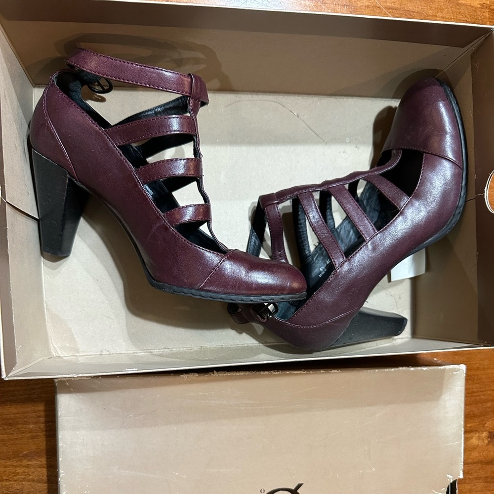 Born & Crown Burgundy Strappy Heels